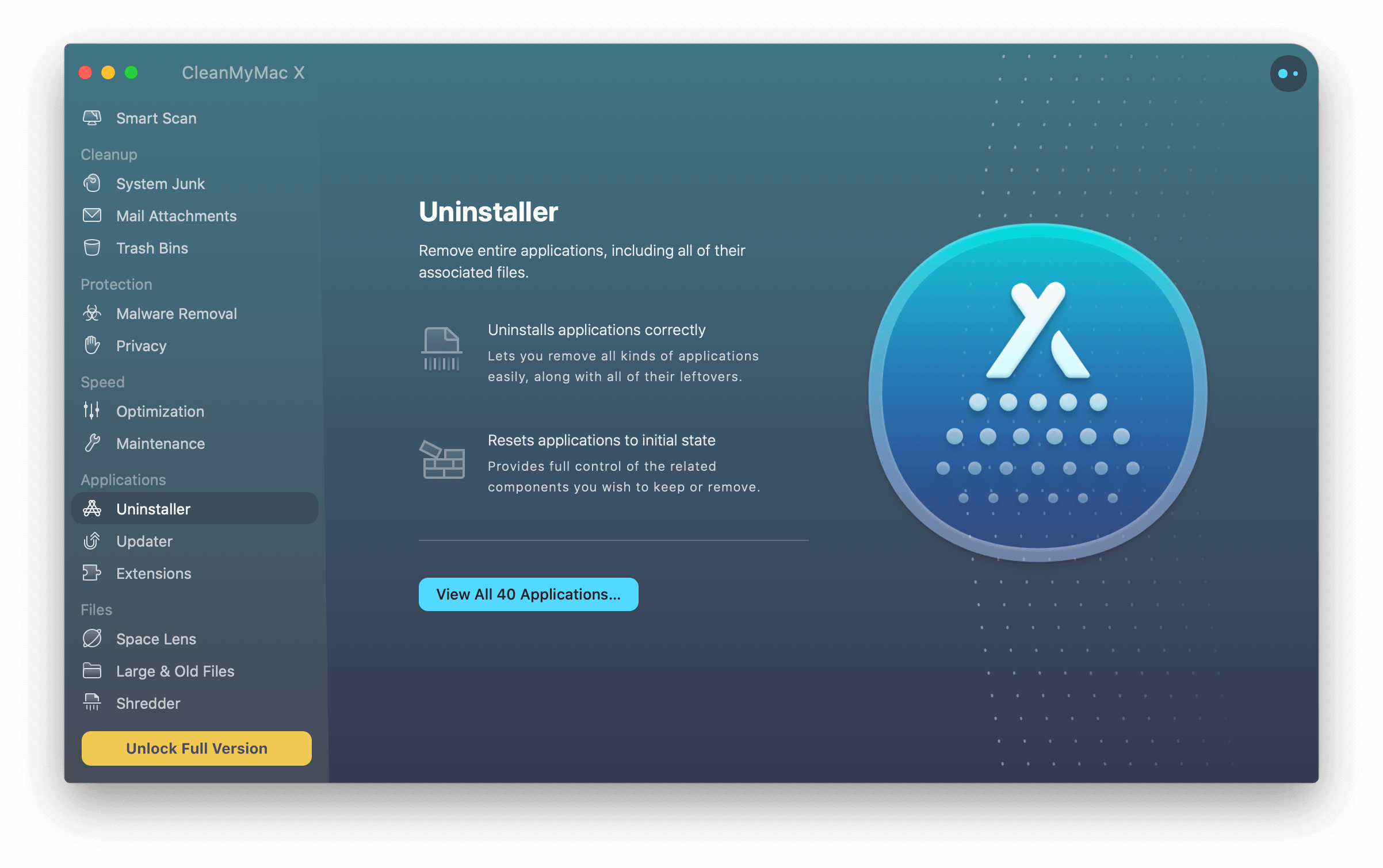 CleanMyMacX For Mac app uninstaller