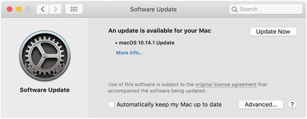 software update in macbook