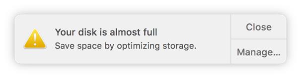 your disk is almost full