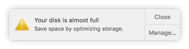 your disk is almost full