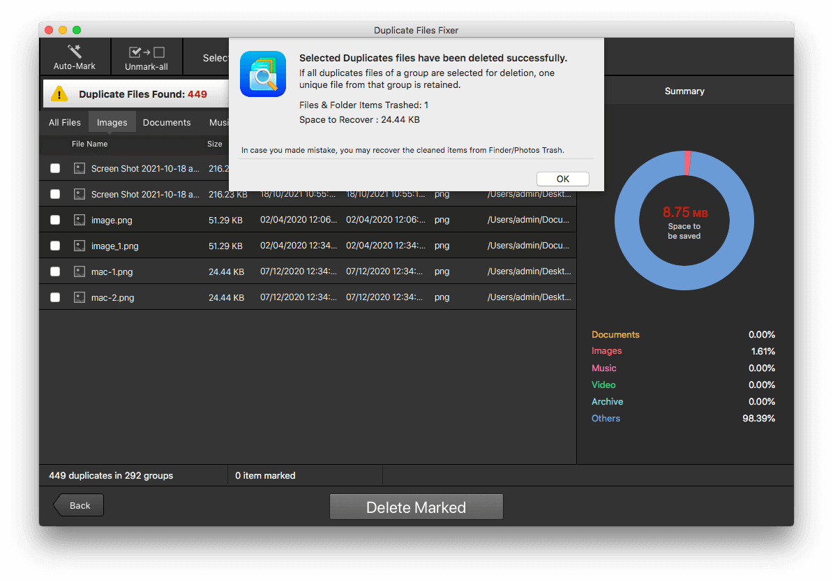 Duplicate Files Scan Summary