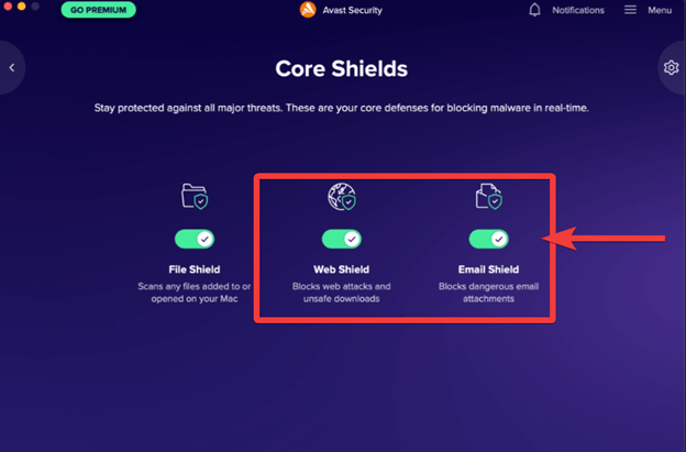 Email and Web Shield - Avast Security For Mac