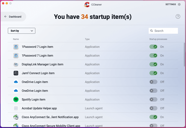 Manage Startup Items