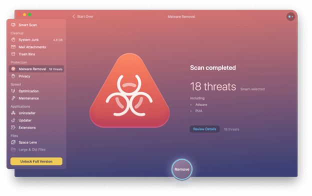 Malware Removal - CleanMymac
