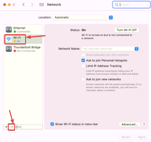 Wifi Network Setting