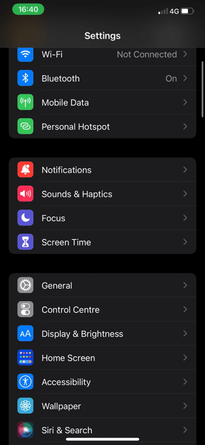 iphone setting