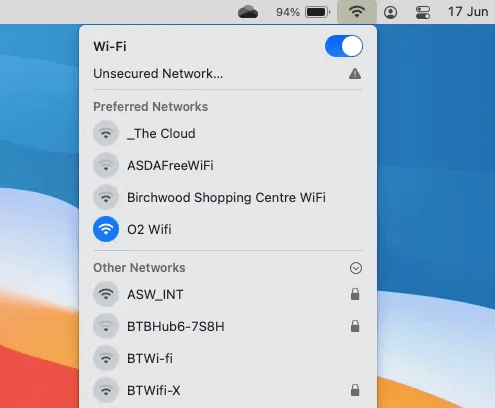 Connected to public wifi