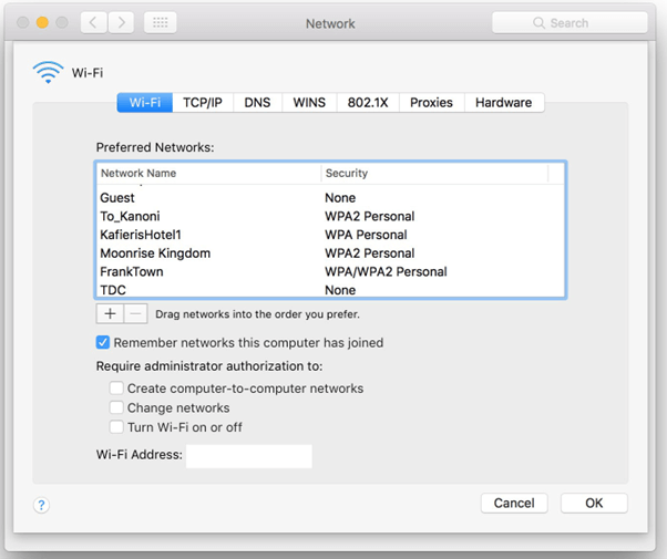 Network Wifi Setting