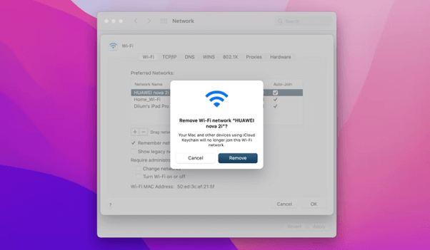 Remove Wifi Network on Mac