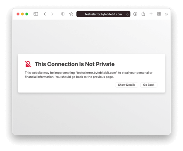 The connection is not private