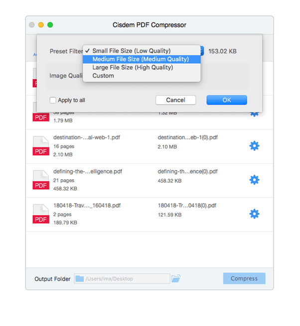 Cisdem PDF Compressor Medium File Size