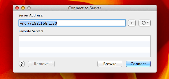 Connect to server