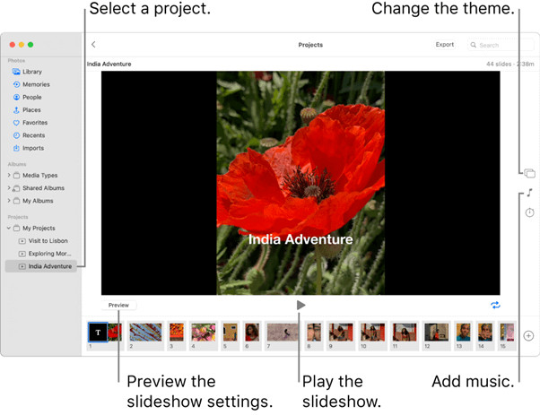 Customize Slideshow on mac
