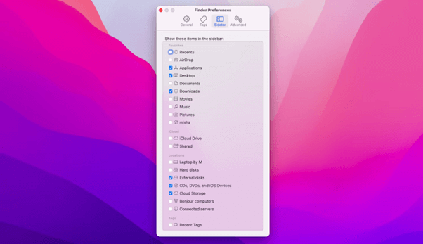 Finder Preference