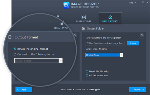 Output Format - Image Sizer