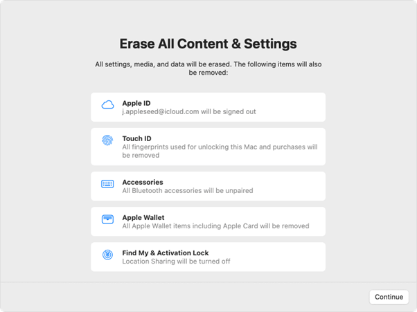 erase all content & Setting