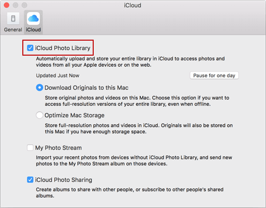 delete photos from Mac but not iCloud
