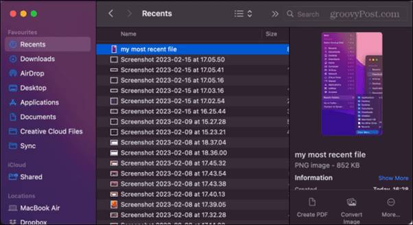 clear recents folder on mac