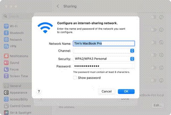 create hotspot on mac