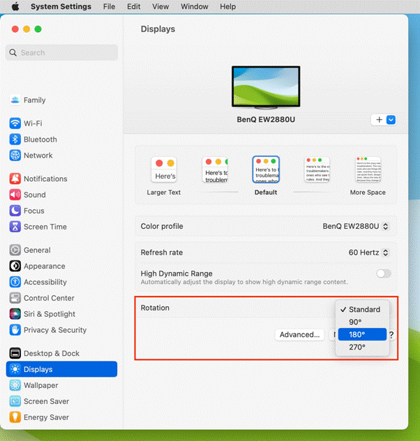 how to flip screen on Mac